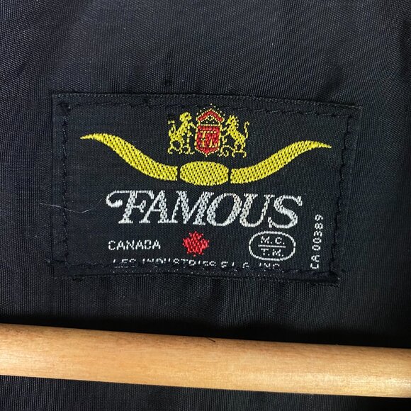 Vintage Famous Leather Blazer Jacket Men's 36S Black 70s 80s 36 Short Small - Picture 6 of 13